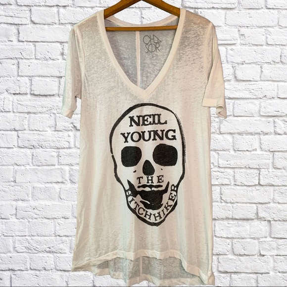 Chaser Tops - NEIL YOUNG Hitchhiker CHASER NWT Graphic T S